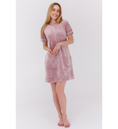 Нічна сорочка-плаття  з плюшевого велюру