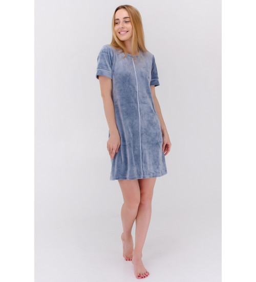 Нічна сорочка-плаття  з плюшевого велюру