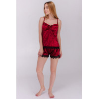 Жіночий мармуровий велюровий комплект: майки і шорти